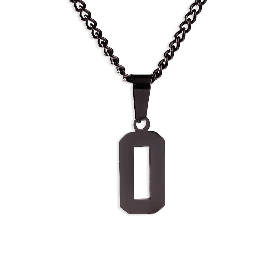 Number Pendant Necklace - Black - ViViGleam