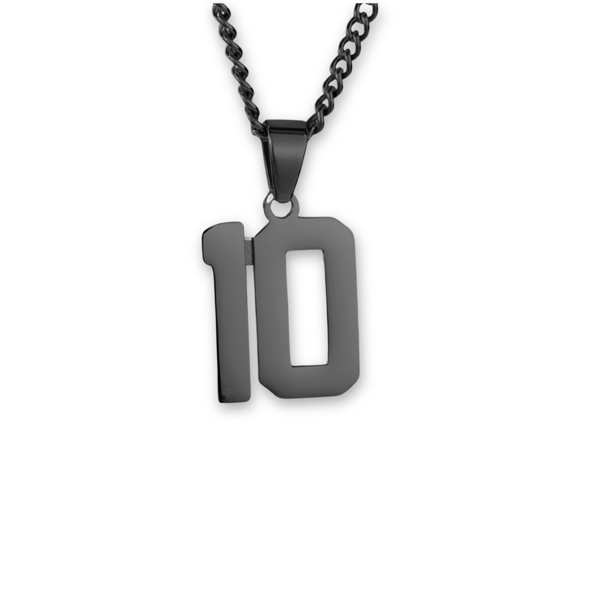 Number Pendant Necklace - Black - ViViGleam