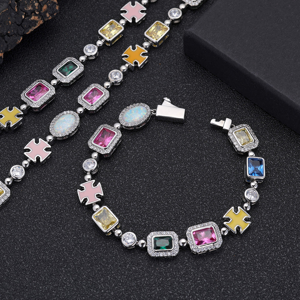 10mm Colored Gemstone Art Bracelet - ViViGleam