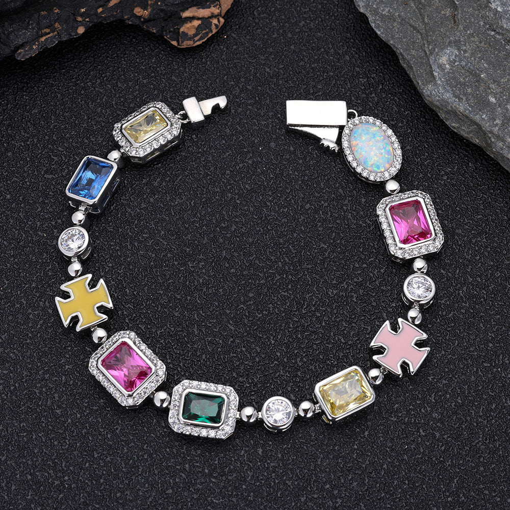 10mm Colored Gemstone Art Bracelet - ViViGleam