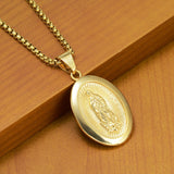 Mini Virgin Mary Medallion Pendant Gold - ViViGleam