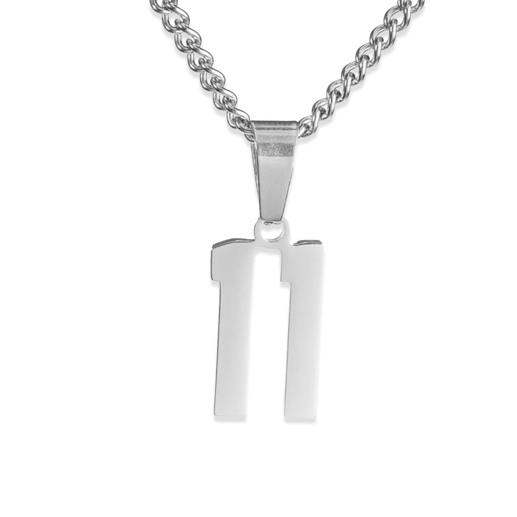 Number Pendant Necklace - Silver - ViViGleam