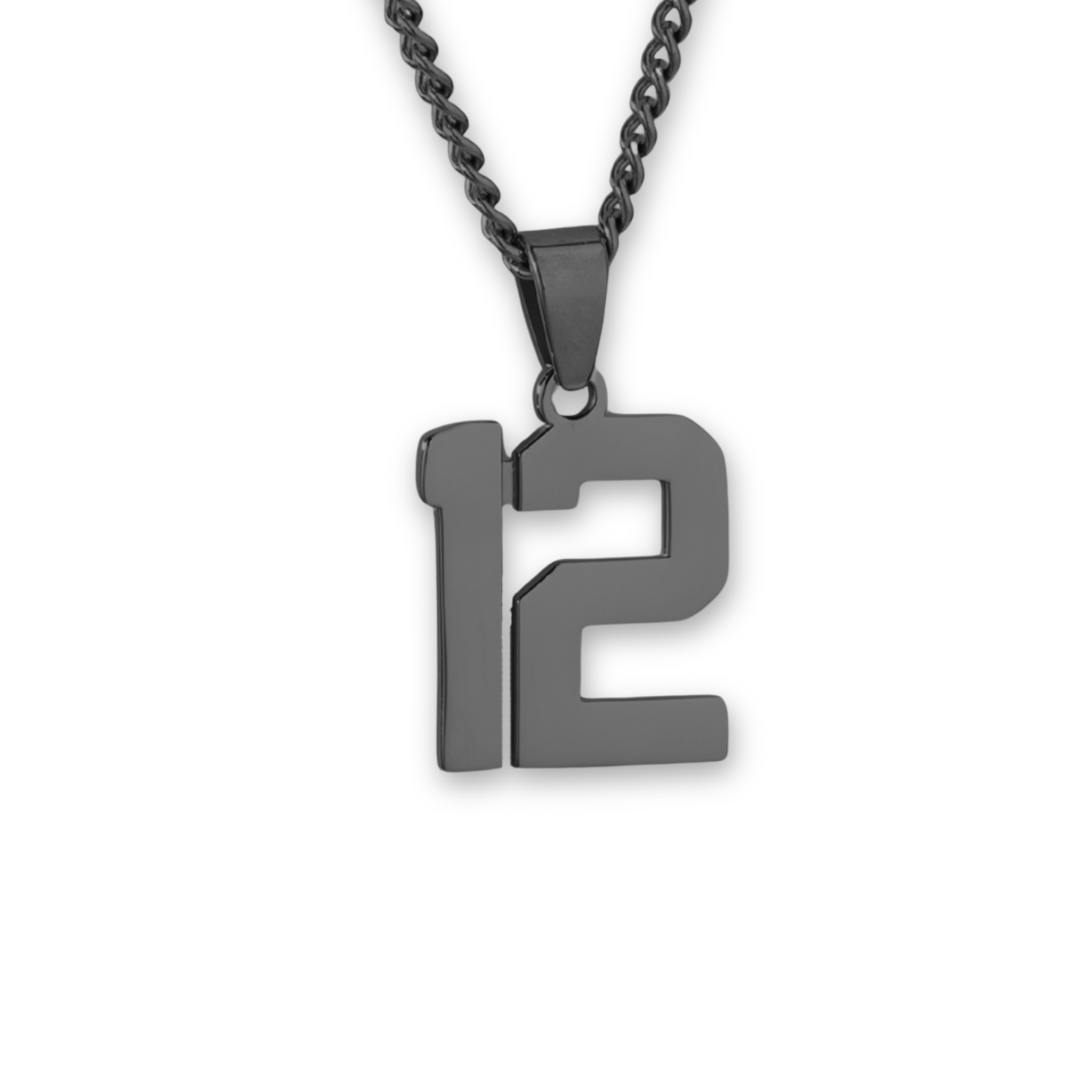 Number Pendant Necklace - Black - ViViGleam