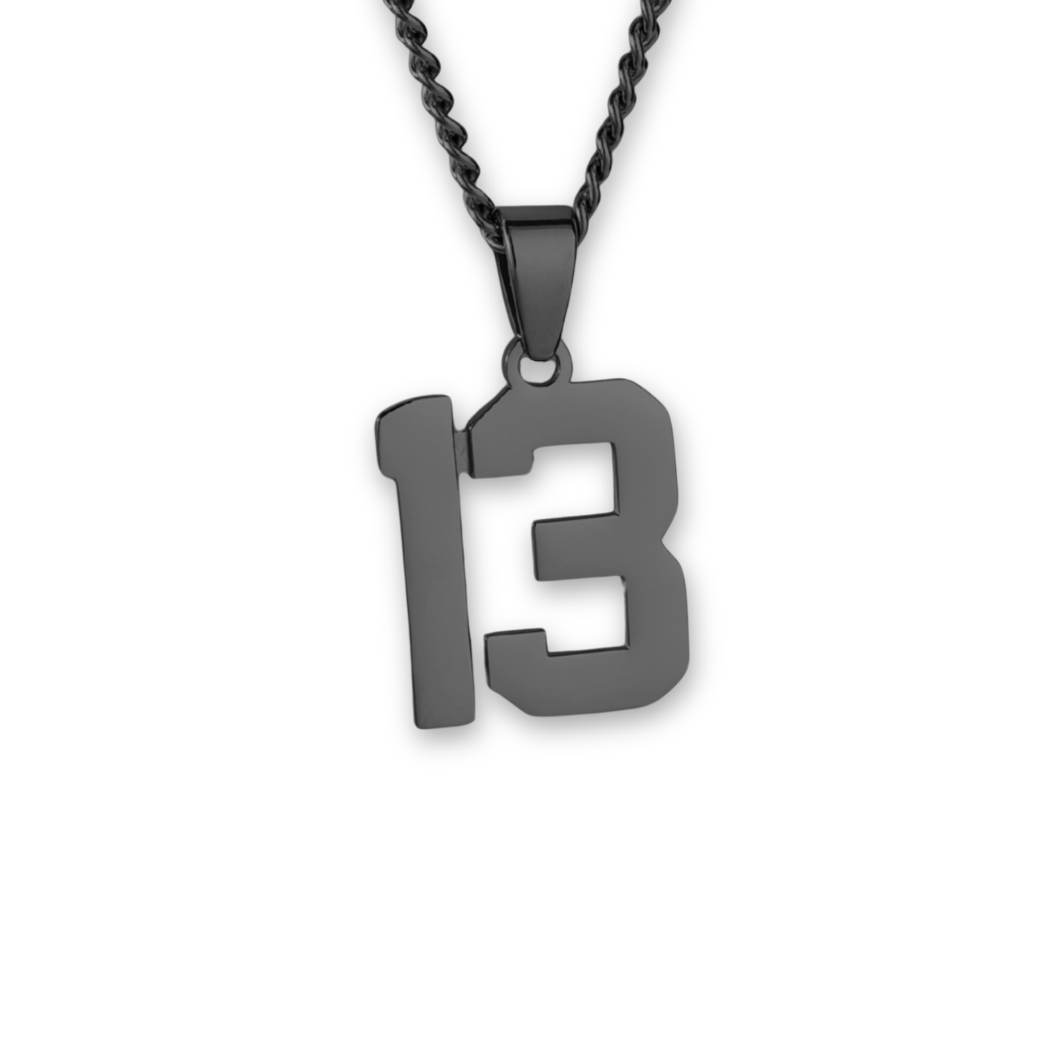Number Pendant Necklace - Black - ViViGleam