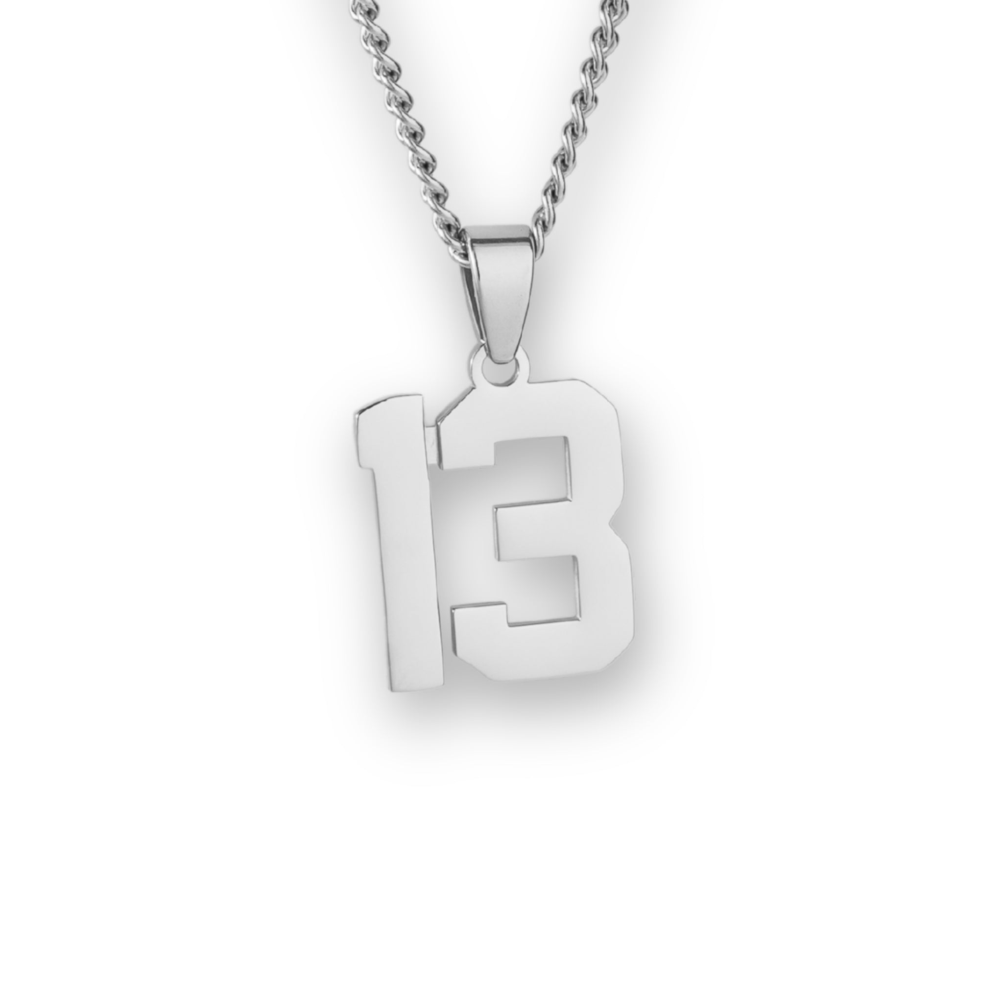 Number Pendant Necklace - Silver - ViViGleam