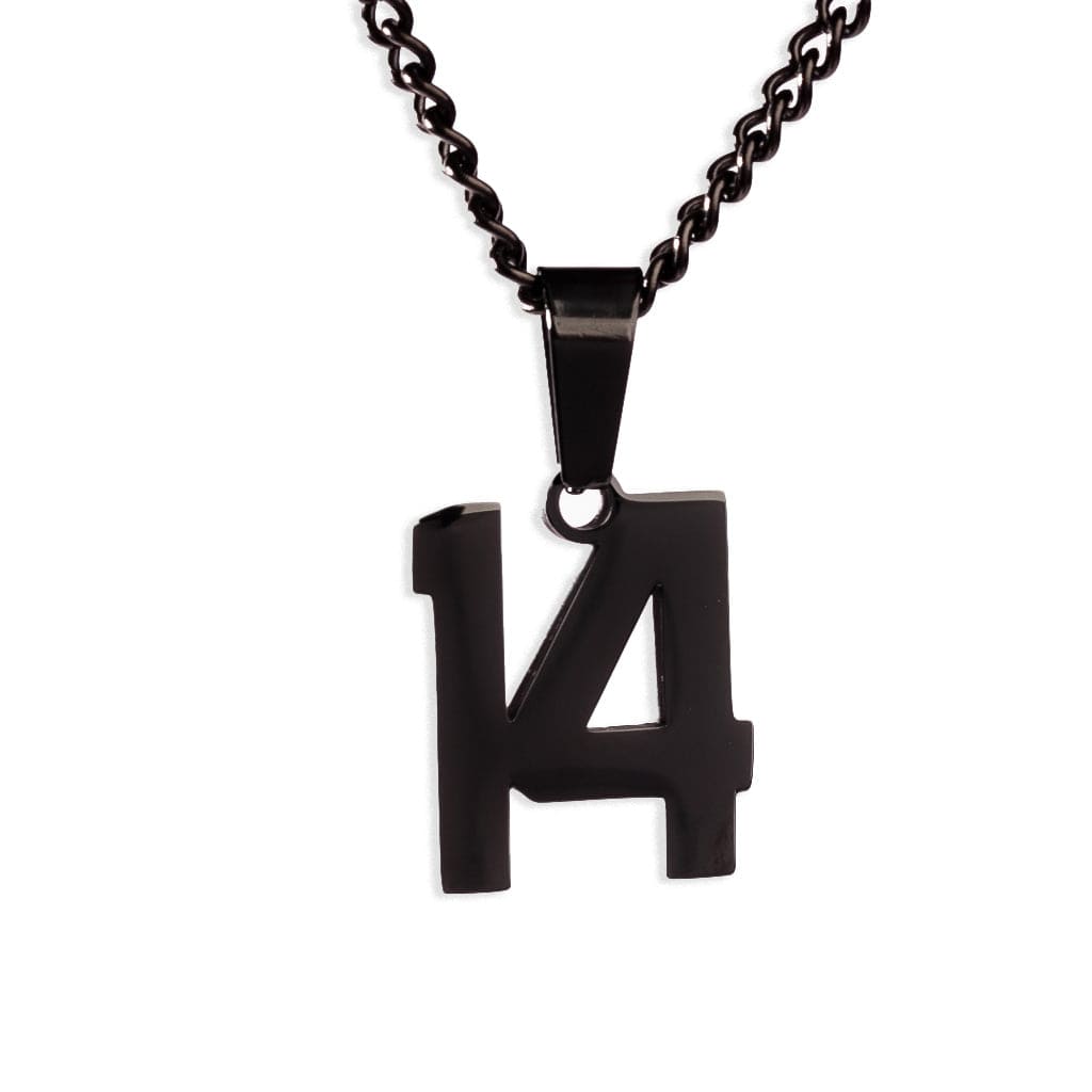 Number Pendant Necklace - Black - ViViGleam