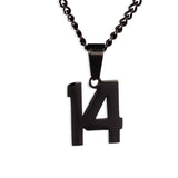Number Pendant Necklace - Black - ViViGleam