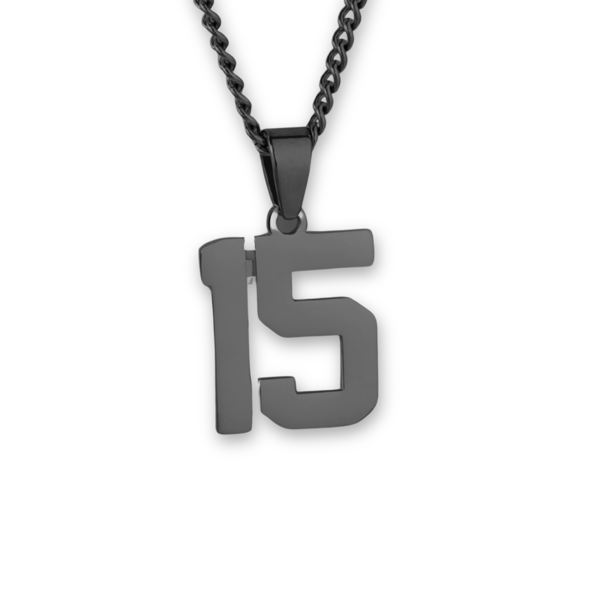 Number Pendant Necklace - Black - ViViGleam