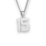 Number Pendant Necklace - Silver - ViViGleam