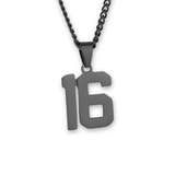 Number Pendant Necklace - Black - ViViGleam