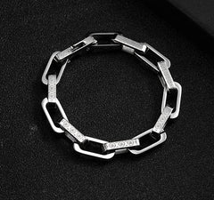 Iced Box Square Link Chain Bracelet - ViViGleam
