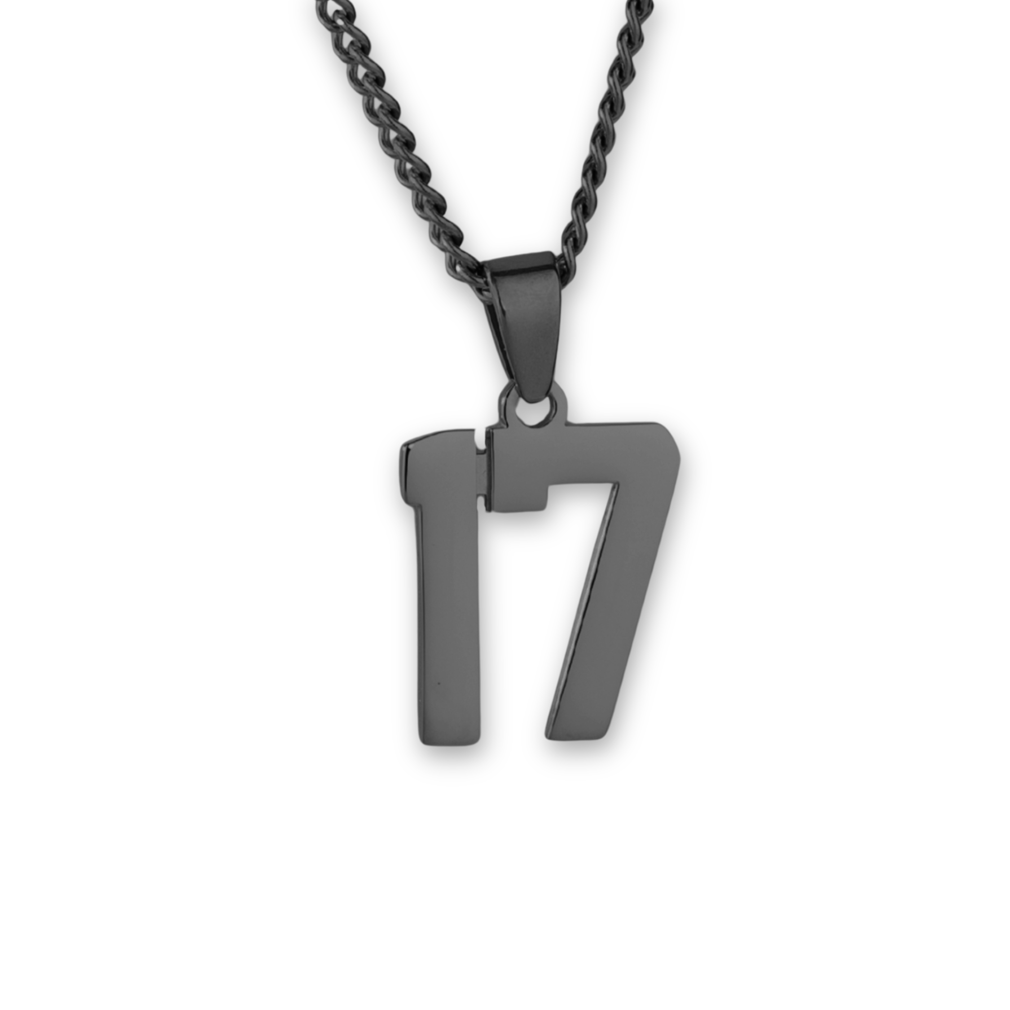 Number Pendant Necklace - Black - ViViGleam