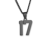 Number Pendant Necklace - Black - ViViGleam