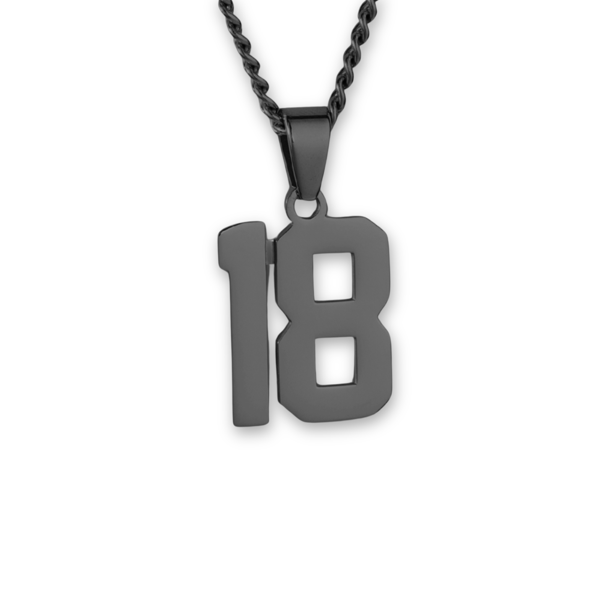 Number Pendant Necklace - Black - ViViGleam