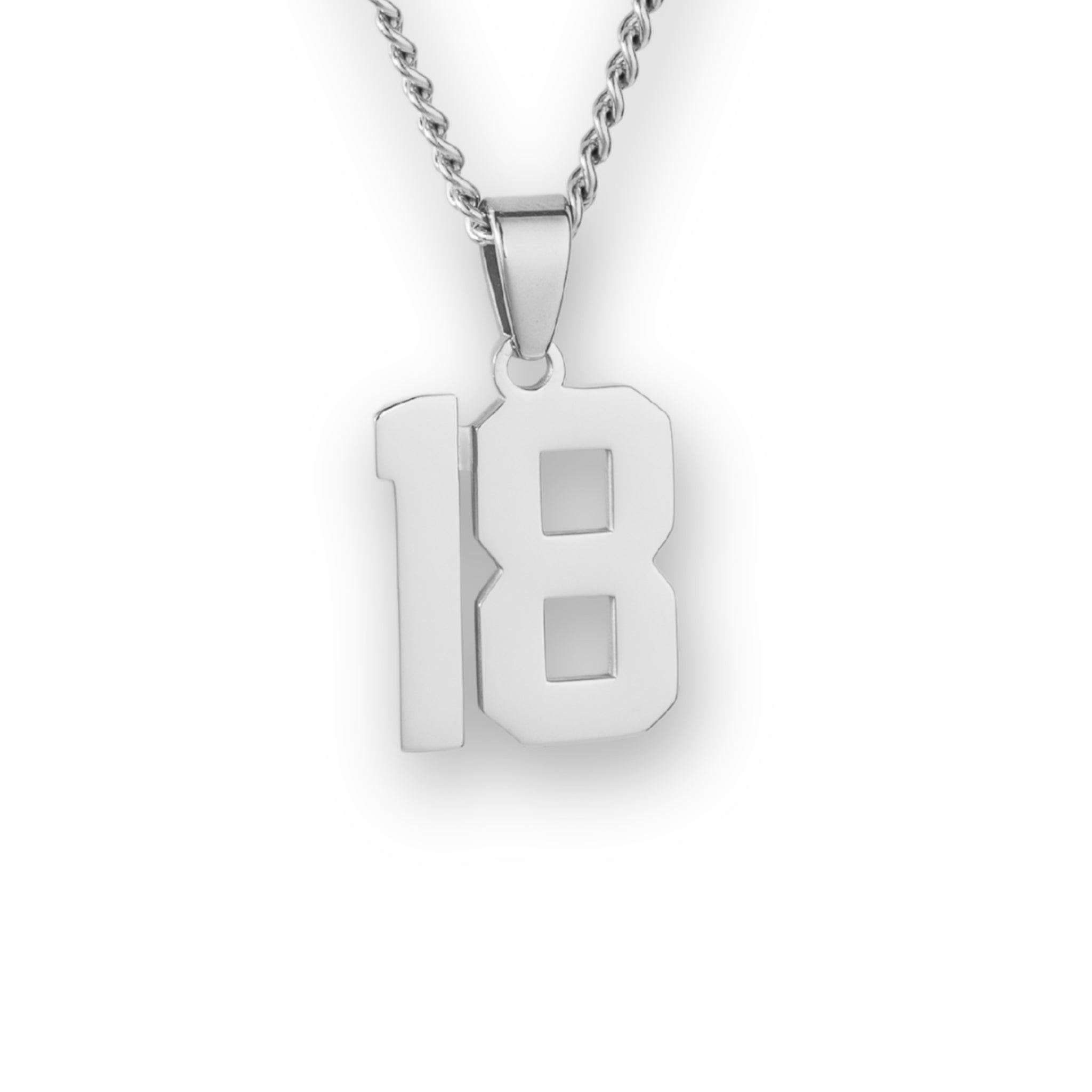 Number Pendant Necklace - Silver - ViViGleam