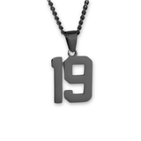 Number Pendant Necklace - Black - ViViGleam