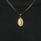 Mini Virgin Mary Medallion Pendant Gold - ViViGleam