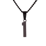 Number Pendant Necklace - Black - ViViGleam