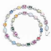 10mm Multicolor Gemstone & Enamel Art Bracelet - ViViGleam