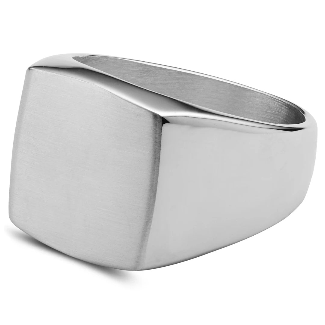 Stainless Steel Signet Ring - ViViGleam