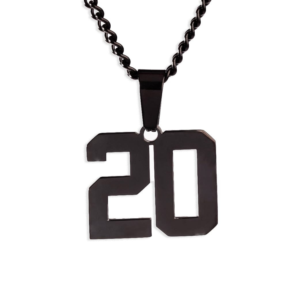 Number Pendant Necklace - Black - ViViGleam