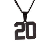 Number Pendant Necklace - Black - ViViGleam