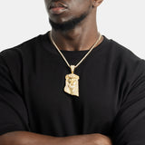 Big Jesus Piece Moissanite Pendant Gold - ViViGleam