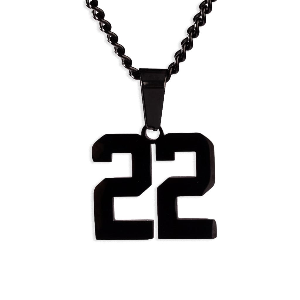 Number Pendant Necklace - Black - ViViGleam