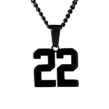 Number Pendant Necklace - Black - ViViGleam