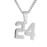 Number Pendant Necklace - Silver - ViViGleam