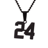 Number Pendant Necklace - Black - ViViGleam