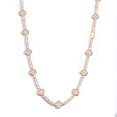 Iced Clover Station Tennis Chain - ViViGleam