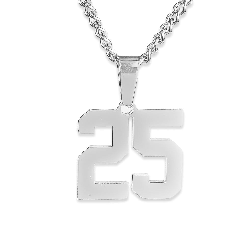 Number Pendant Necklace - Silver - ViViGleam