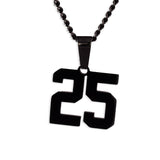 Number Pendant Necklace - Black - ViViGleam