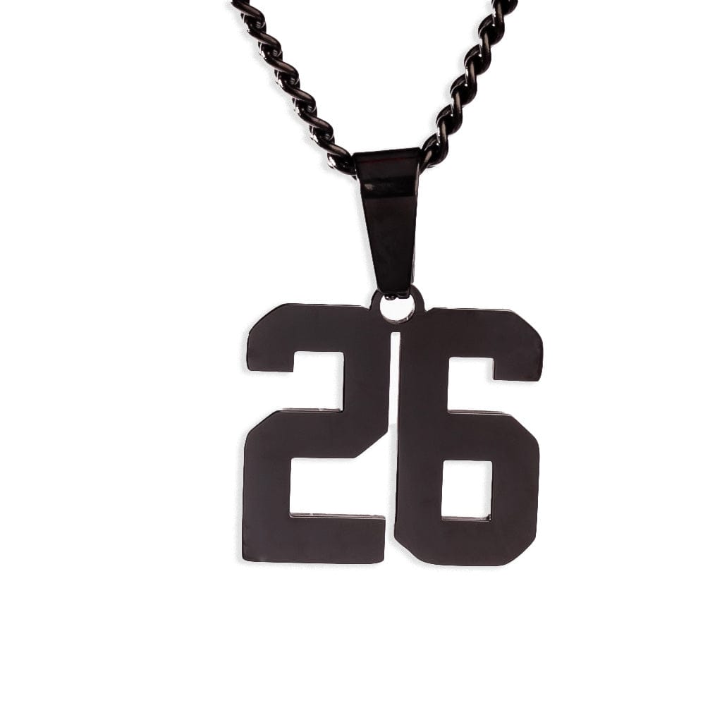 Number Pendant Necklace - Black - ViViGleam