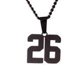 Number Pendant Necklace - Black - ViViGleam