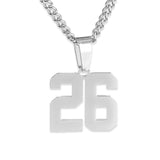 Number Pendant Necklace - Silver - ViViGleam
