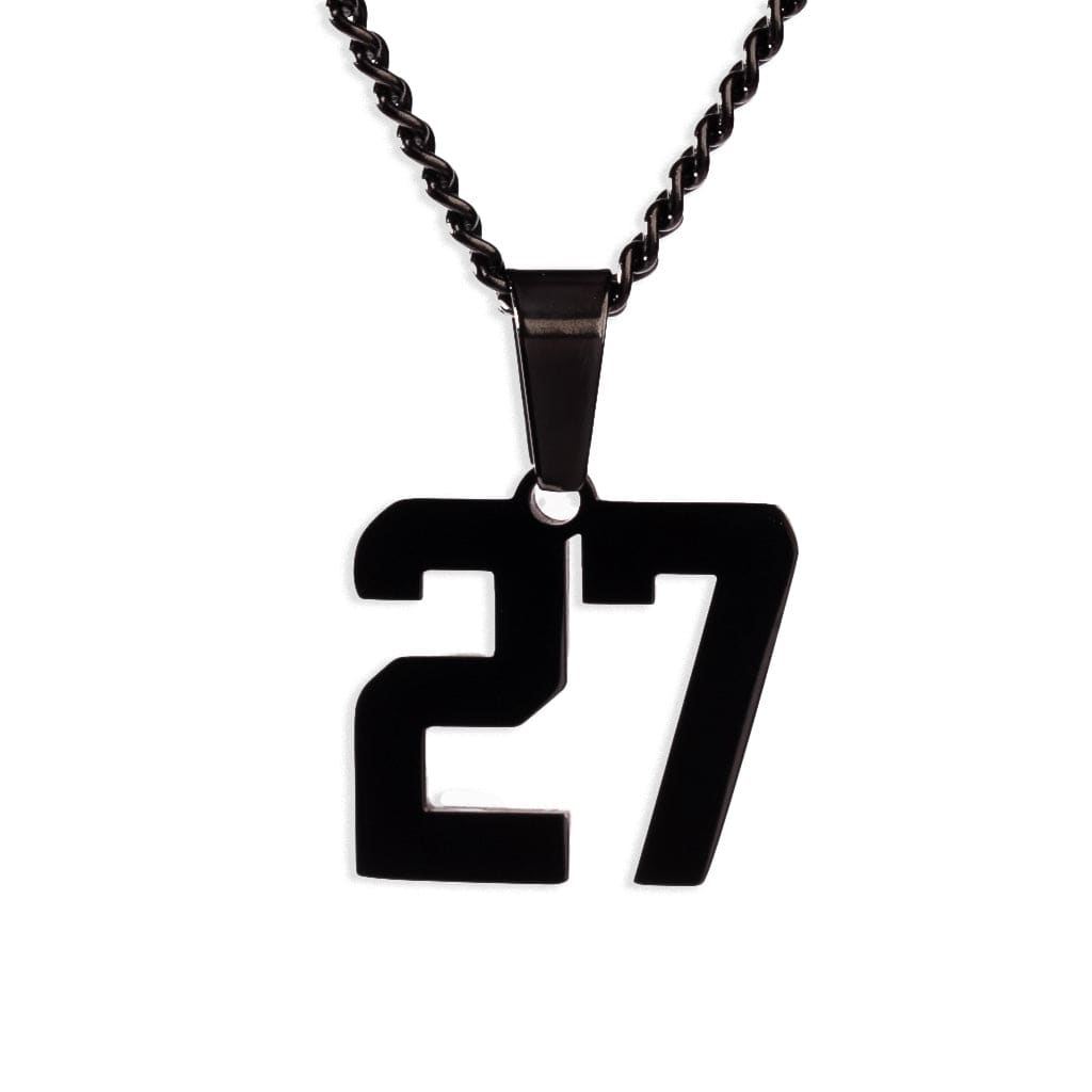 Number Pendant Necklace - Black - ViViGleam