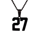 Number Pendant Necklace - Black - ViViGleam