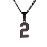 Number Pendant Necklace - Black - ViViGleam