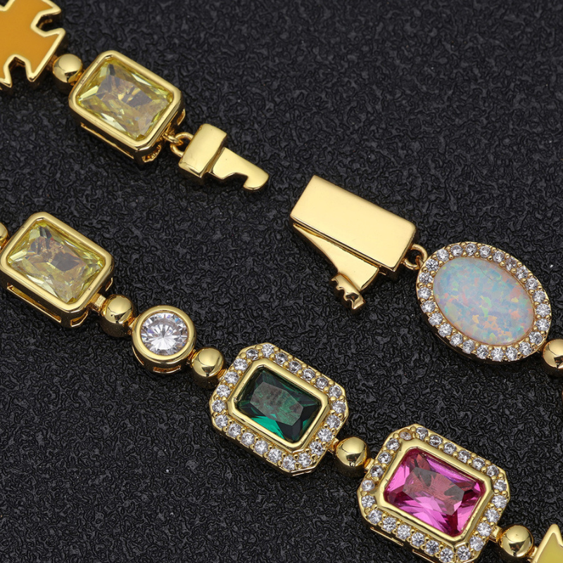 10mm Colored Gemstone Art Bracelet - ViViGleam