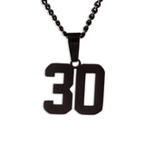 Number Pendant Necklace - Black - ViViGleam