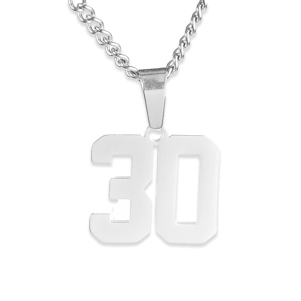 Number Pendant Necklace - Silver - ViViGleam