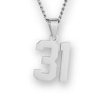 Number Pendant Necklace - Silver - ViViGleam