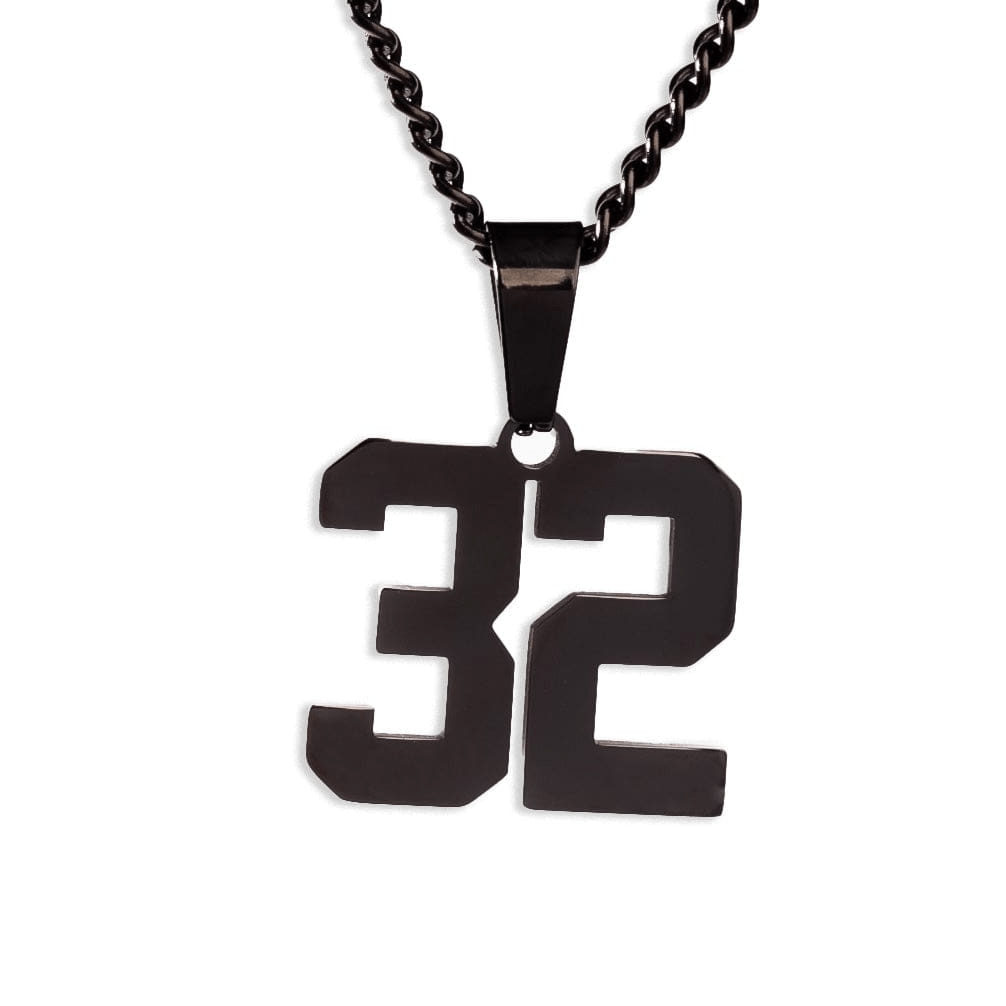 Number Pendant Necklace - Black - ViViGleam