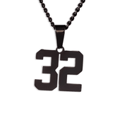 Number Pendant Necklace - Black - ViViGleam