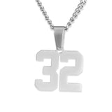 Number Pendant Necklace - Silver - ViViGleam