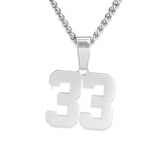 Number Pendant Necklace - Silver - ViViGleam