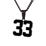 Number Pendant Necklace - Black - ViViGleam