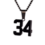 Number Pendant Necklace - Black - ViViGleam